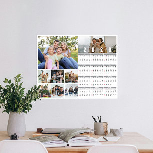 Póster Calendario fotográfico personalizado de Año Nuevo 