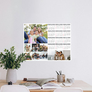Póster Calendario fotográfico personalizado de Año Nuevo 