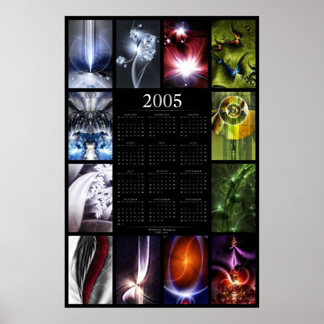 Póster Calendario fractal de 2005 (Frente)