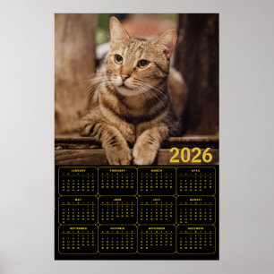 Póster Calendario Gato Atigrado 2026