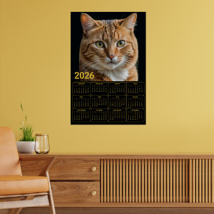Póster Calendario Gato Atigrado Naranja 2026