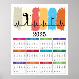 Póster Calendario Golf 2025