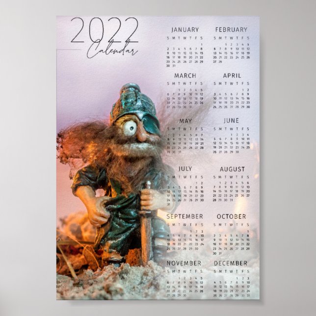 Póster Calendario inspirado en Vikingos para 2022 (Frente)