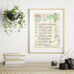 Póster Calendario literario cartel de abril