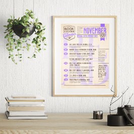 Póster Calendario literario cartel de noviembre