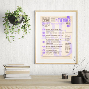 Póster Calendario literario cartel de noviembre