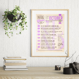 Póster Calendario literario cartel de octubre