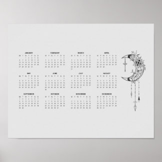 Póster Calendario Luna Gris 2025