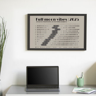 Póster Calendario Lunar de Negocios Afecto de Luna Llena