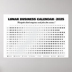 Póster Calendario Lunar Empresarial Afecto de Luna Llena