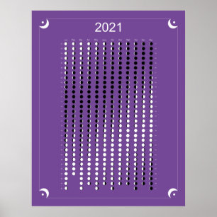 Póster Calendario Lunar Purpura 2021