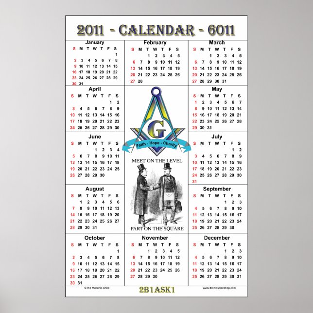 Póster Calendario Masónico 2011 (Frente)
