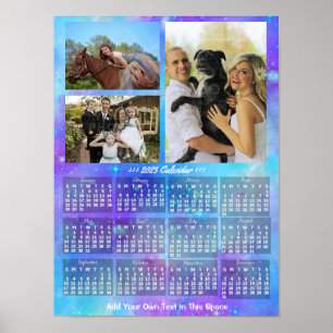 Póster Calendario Mensual del Año 2023 Boho Acuarela 3 Fo