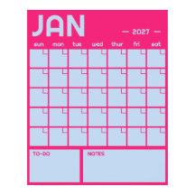 Calendario mensual grande sin fecha de colores vib