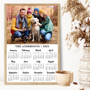 Póster Calendario mensual simple moderno de foto personal
