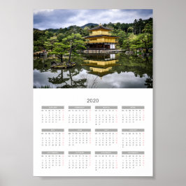 Póster Calendario Moderno Año completo 2020 Viajes y ciud