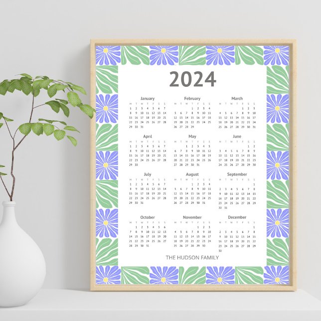 Póster Calendario moderno de patrones florales geométrico (Subido por el creador)