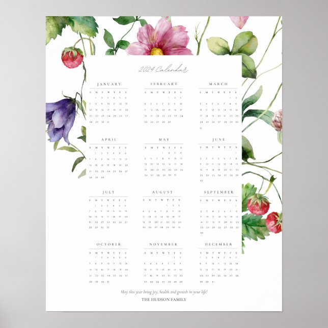 Póster Calendario Motivacional de Año Completo 2024 (Frente)