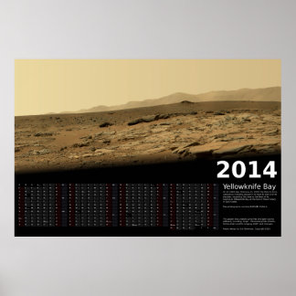 Póster Calendario MSL Curiosity en Yellowknife Bay - 2014