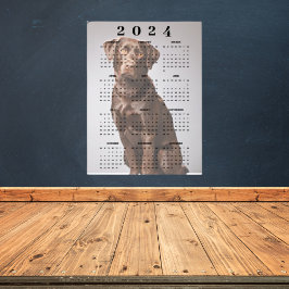 Póster Calendario mural 2024 de Labrador Retriever chocol
