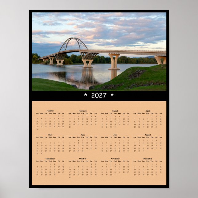Póster Calendario mural 2027 del puente Lake Champlain -  (Frente)