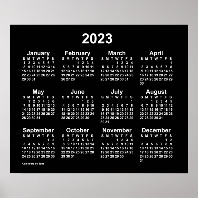 Póster Calendario mural blanco 2023 de Janz Poster (Frente)