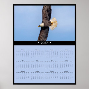 Póster Calendario mural de águila calva 2027 - Majestad a
