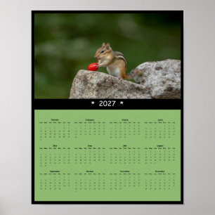 Póster Calendario mural de ardilla de 2027 - Pequeño pion