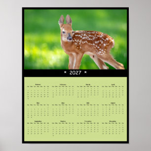 Póster Calendario mural de cervatillo de ciervo 2027 - Be
