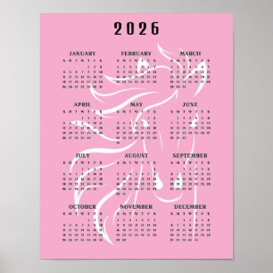 Póster Calendario mural de diseño de caballo hermoso 2026
