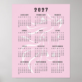 Póster Calendario mural de diseño de caballo hermoso 2027