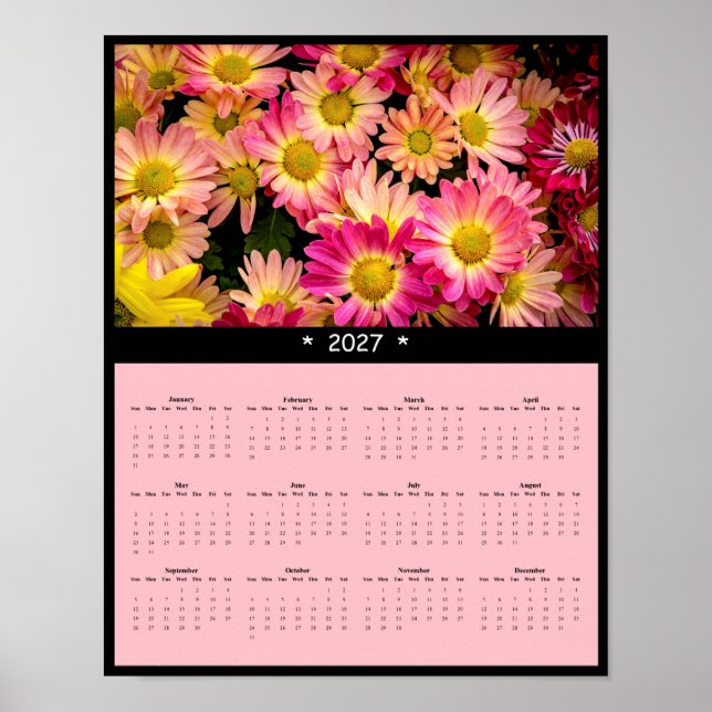 Póster Calendario mural de flores de primavera 2027: El d (Frente)