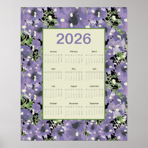 Póster Calendario mural de Flores Purpura 2026