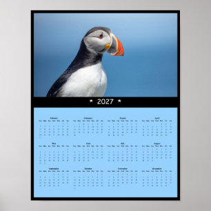 Póster Calendario mural de Frailecillo Atlántico en Maine