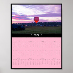 Póster Calendario mural de globo aerostático caliente 202