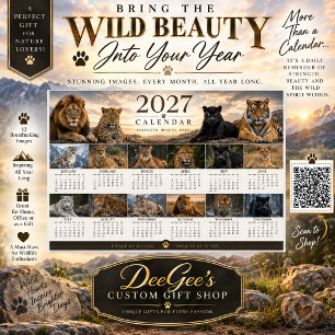 Póster Calendario mural de grandes felinos salvajes 2027