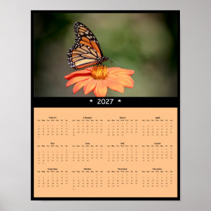 Póster Calendario mural de la mariposa monarca 2027 - Mig