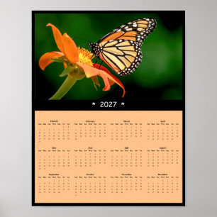 Póster Calendario mural de la mariposa monarca 2027 - Pol