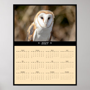 Póster Calendario mural de lechuza común 2027 - Cazador s