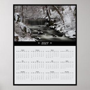 Póster Calendario mural de pared de la cascada Vanderbilt