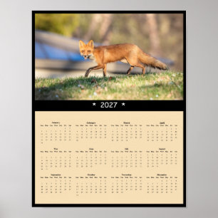 Póster Calendario mural de zorro rojo 2027 - Vagabundo de