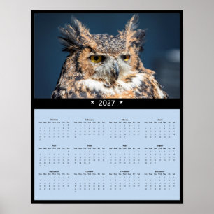 Póster Calendario mural del búho cornudo 2027 - Ojo penet