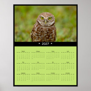 Póster Calendario mural del búho minero 2027 - De pie