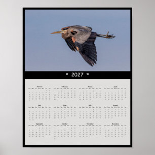 Póster Calendario mural del Gran Garzón Azul 2027: Gracia
