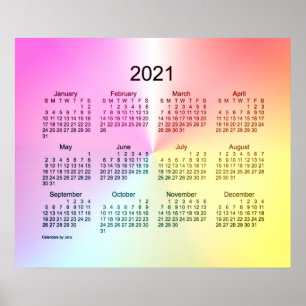 Póster Calendario mural Sangria Shimmer 2021 de Janz