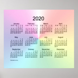 Póster Calendario mural Shimmer 2020 de Janz Print