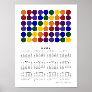 Póster Calendario Orgullo LGBTQ Polka de Arcoíris 2027
