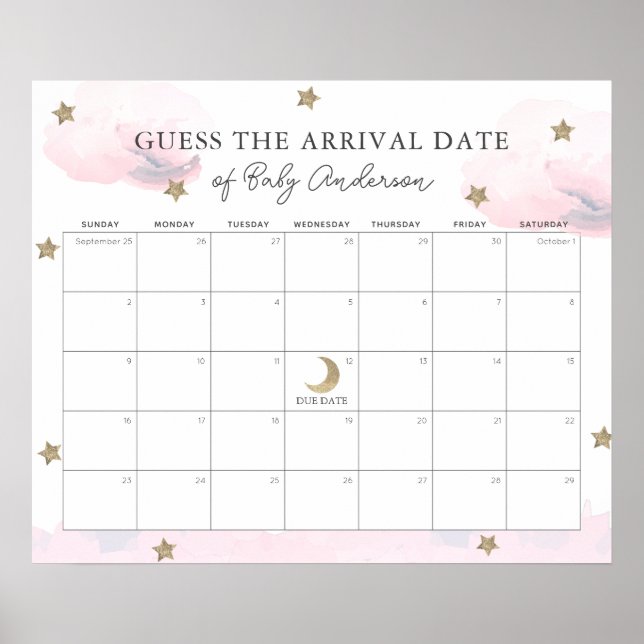 Póster Calendario para Adivinar la Fecha de Nacimiento co (Frente)