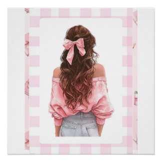 Póster Calendario pequeño Pink Girl 2026