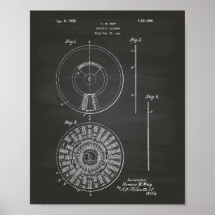 Póster Calendario perpetuo 1925 Patent Art Chalkboard
